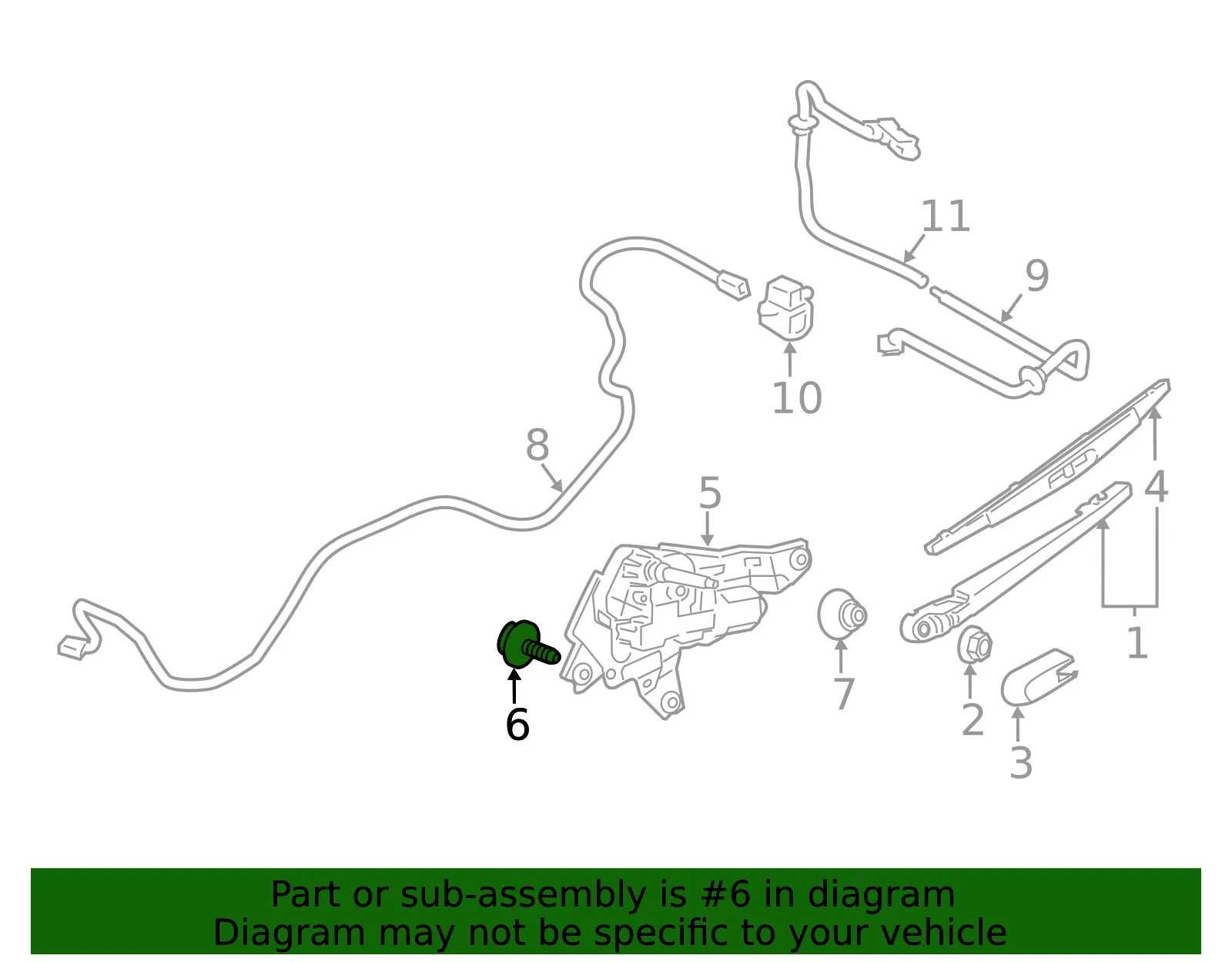 Wiper Motor Bolt - Nissan (01121-N6231) - view 3