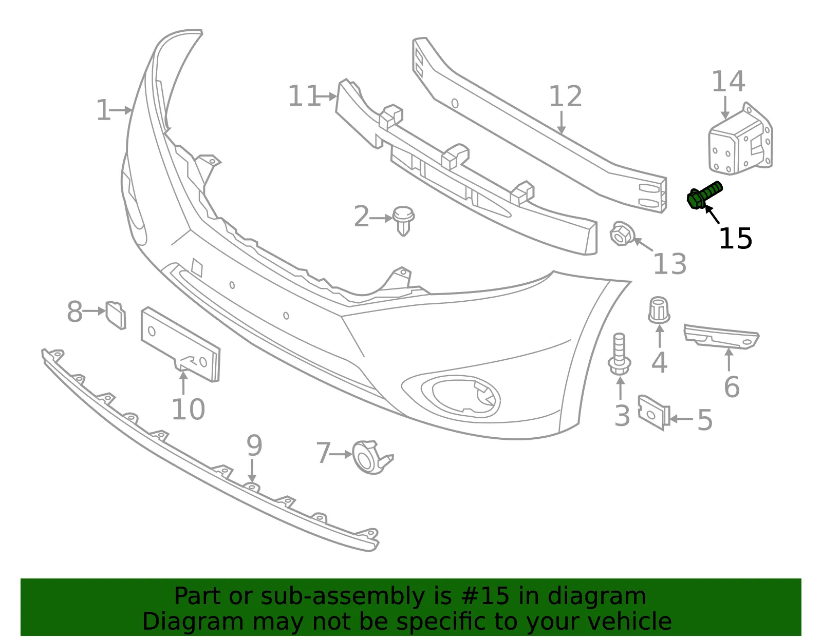 Air Cleaner Assembly Mount Bolt - Nissan (01125-N8031) - view 4