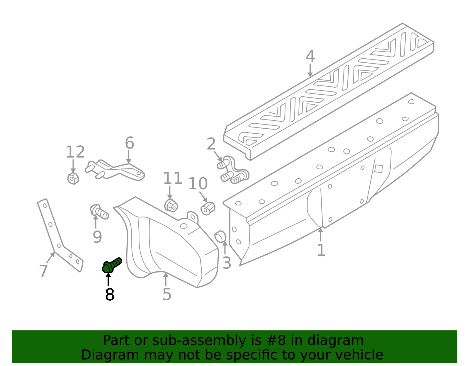 Mount Bracket Bolt - Nissan (014540003U) - view 3