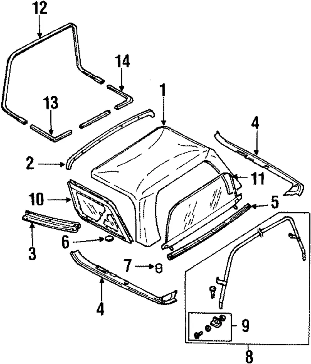 Convertible Top Seal - Kia (0K011-50912D)