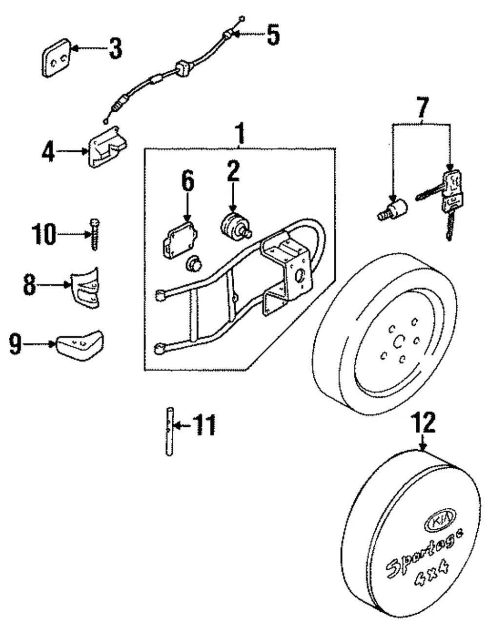 Spare Carrier Stopper - Kia (0K081-56980A)