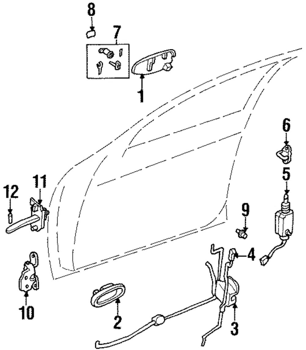 Lock - Passenger Side (RH) - Kia (0K201-58310C)