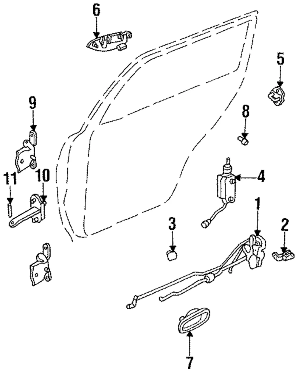 Lock - Passenger Side (RH) - Kia (0K203-72310C)
