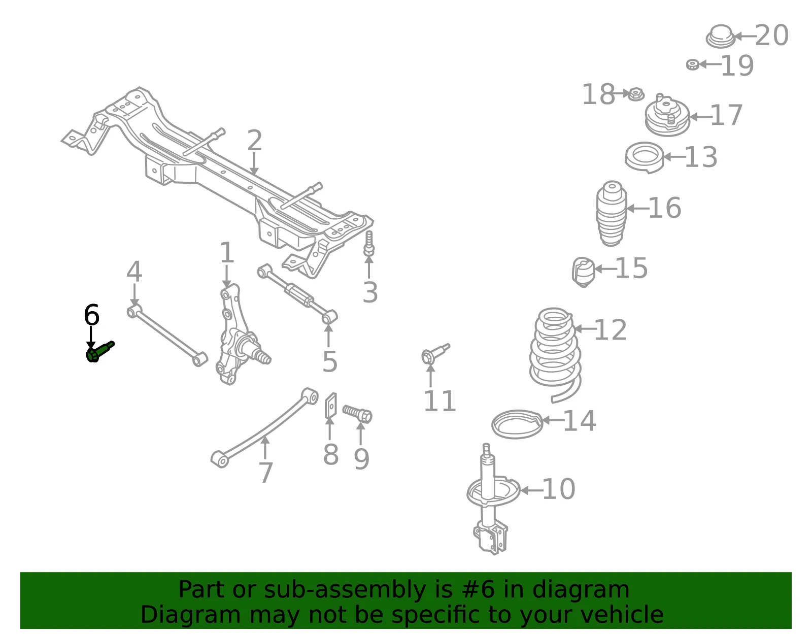 Mount Bolt - Kia (0K2A1-28113) - view 2