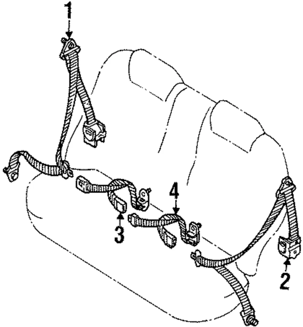 Lap Belt Assembly - Passenger Side (RH) - Kia (0K2AA-5772096)