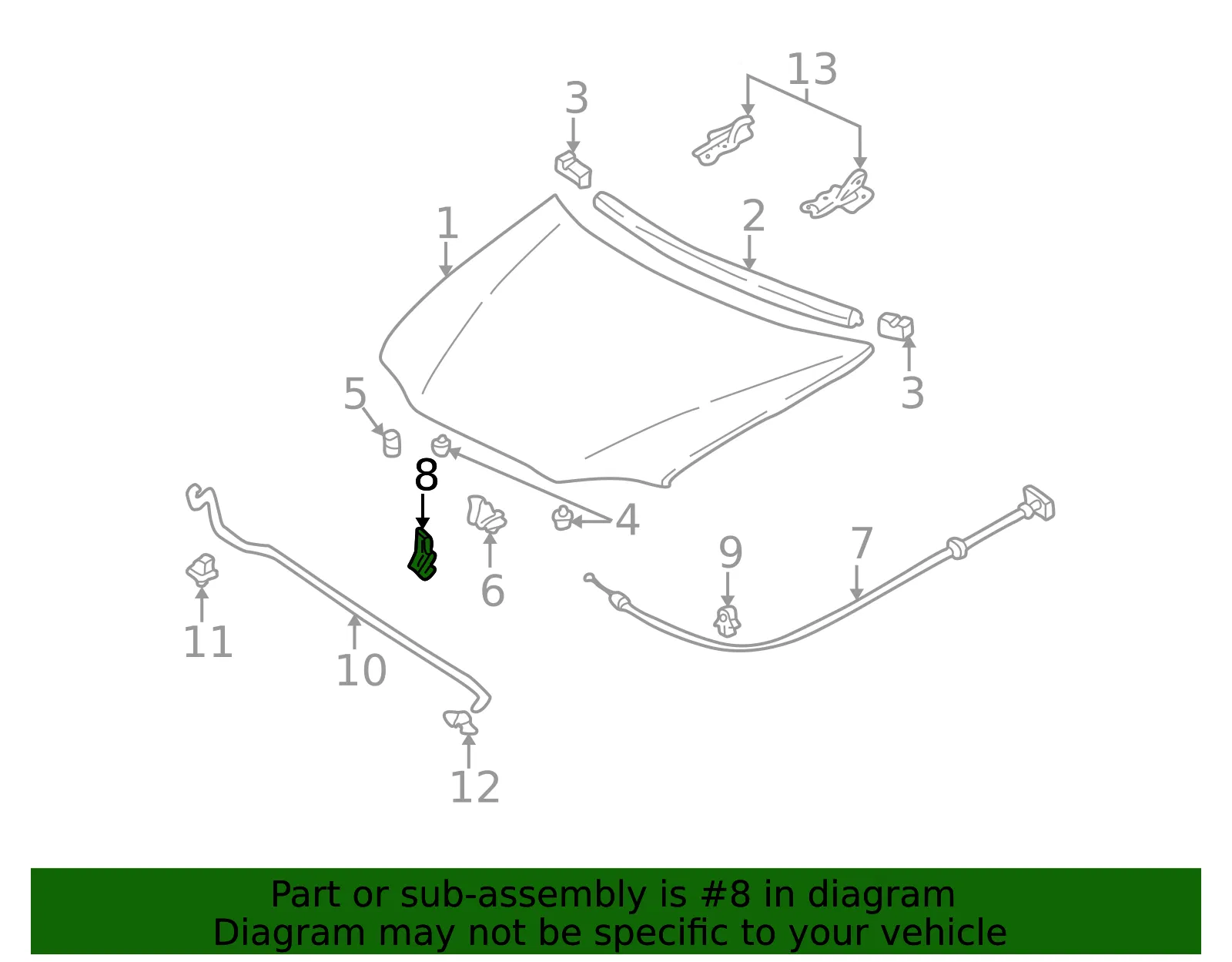 Release Cable Bracket - Kia (0K2B1-56611) - view 2