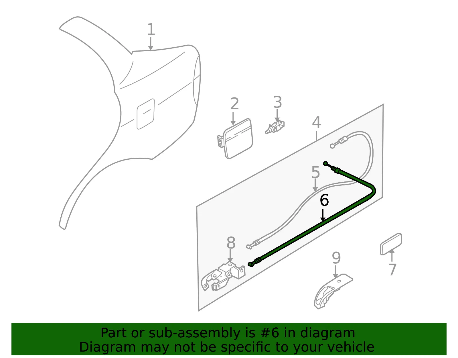 Release Cable - Kia (0K2B1-56870A) - view 2