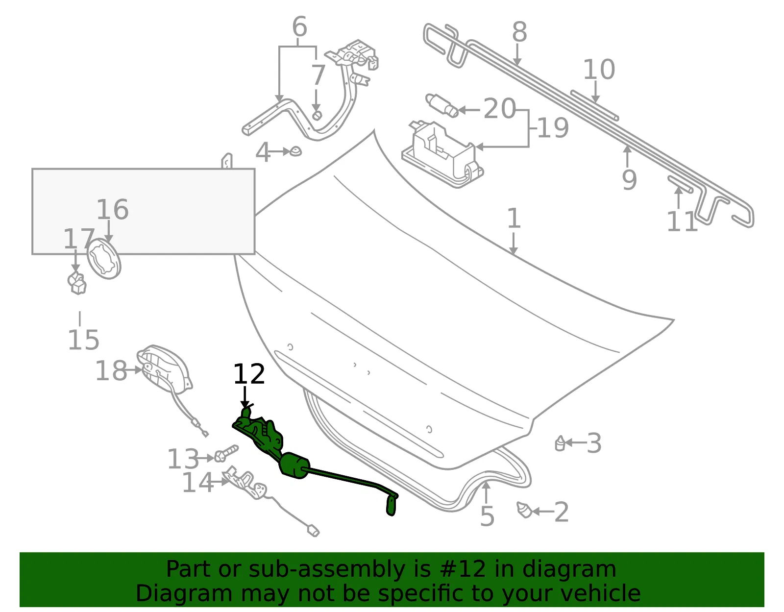 Lock - Kia (0K2N2-56820) - view 2