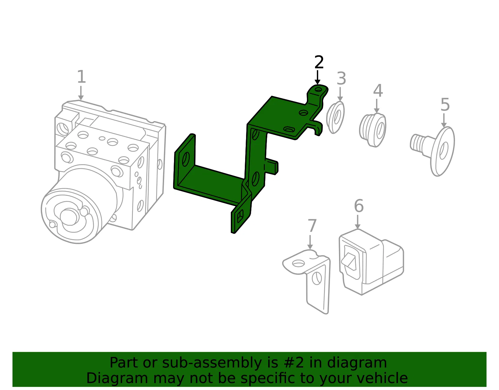 ABS Pump Assembly Bracket - Kia (0K2NA-43311) - view 2