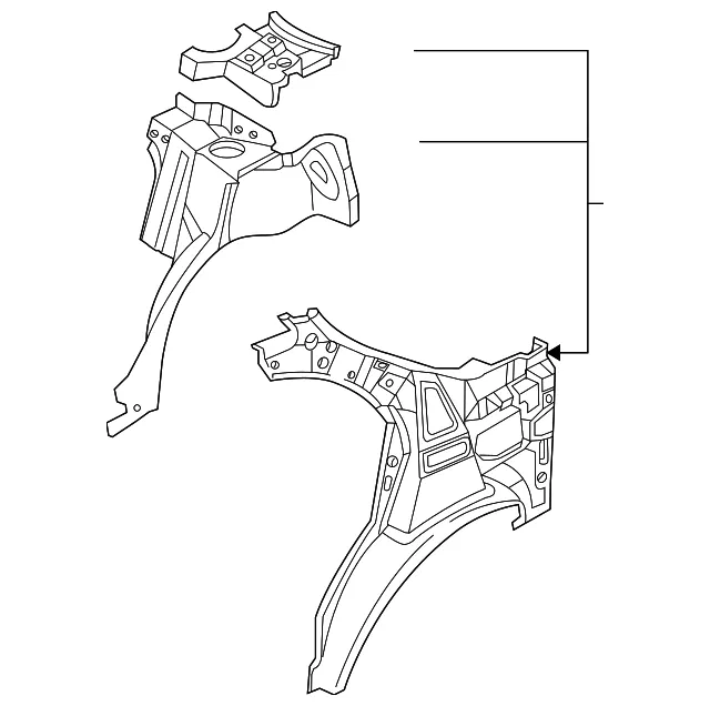 Inner Panel Assembly - Passenger Side (RH) - Kia (0K2NA-7011X)
