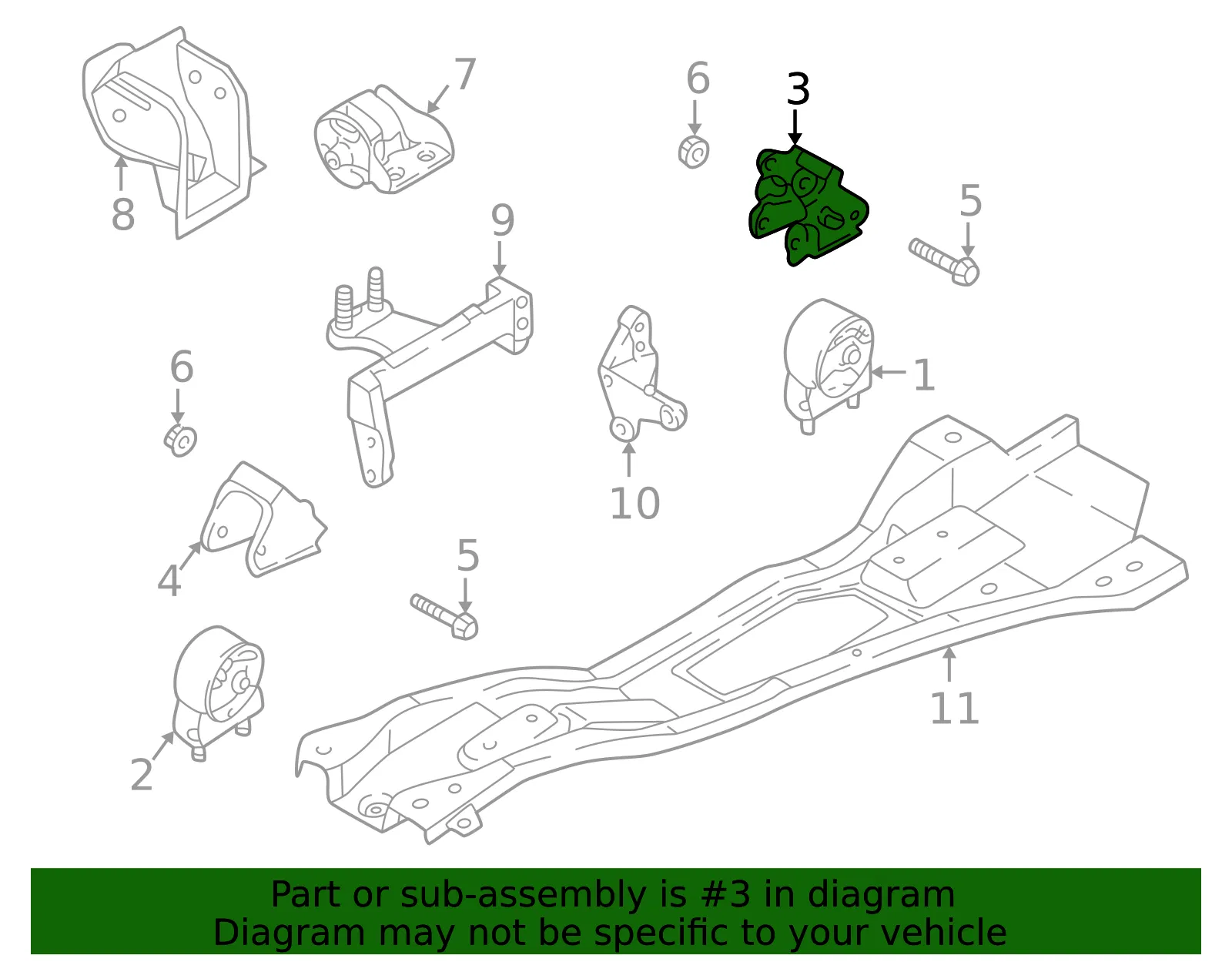 Mount Bracket - Kia (0K30B-39010C) - view 2