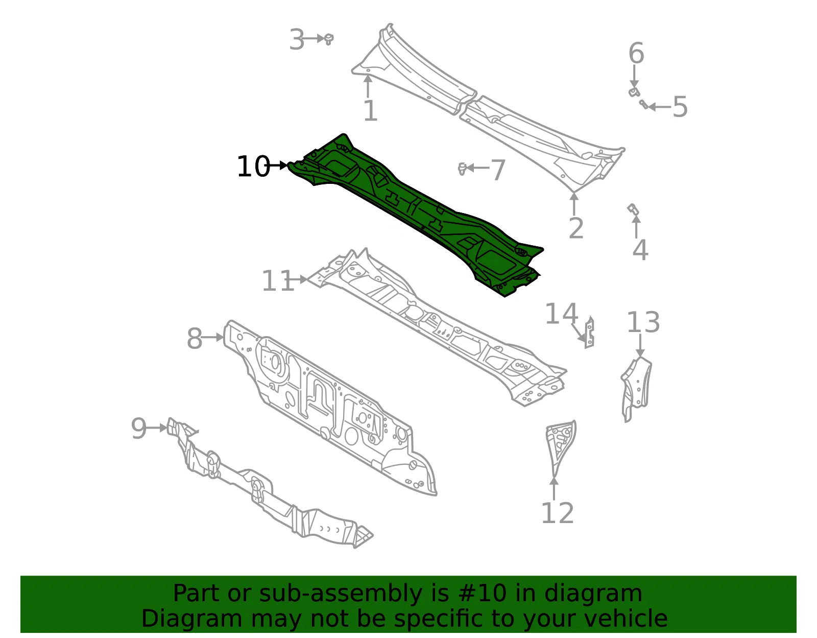 Upper Panel - Kia (0K32A-53510B) - view 2