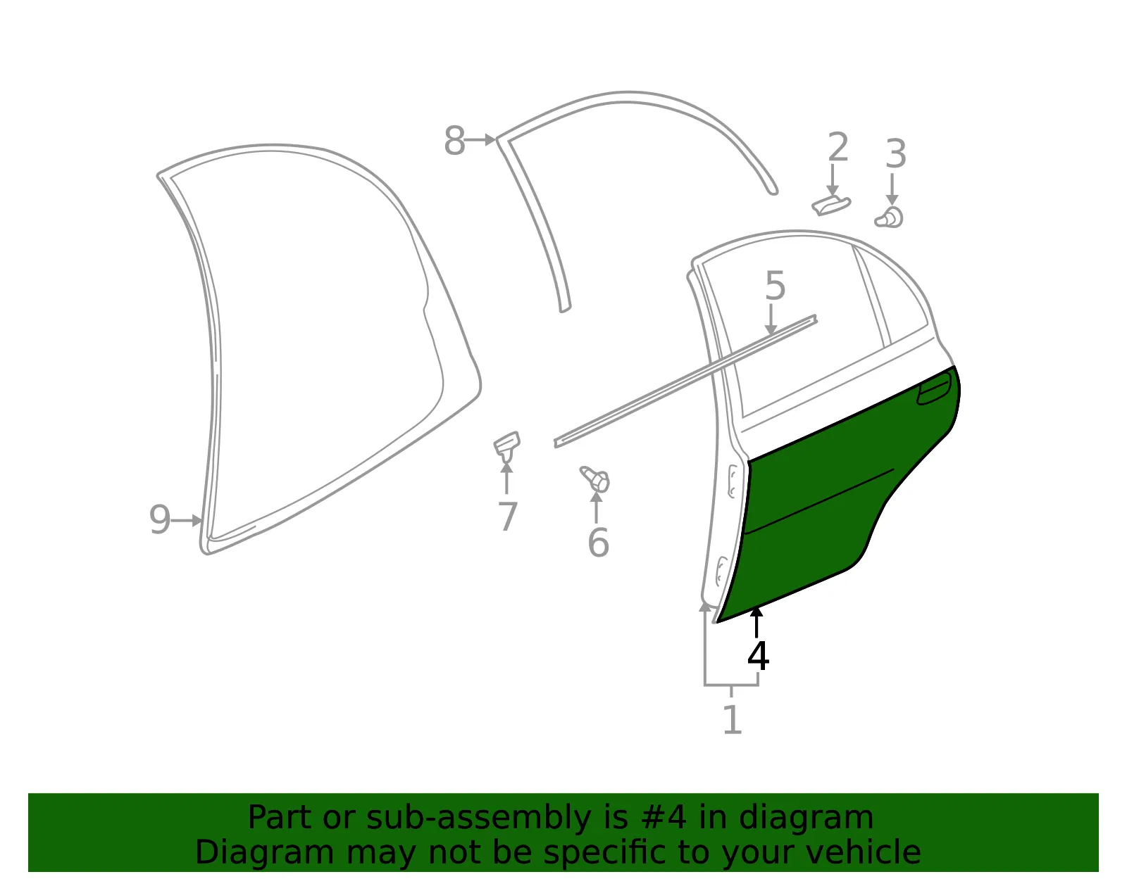 Outer Panel - Driver's Side (LH) - Kia (0K32B-73031) - view 2