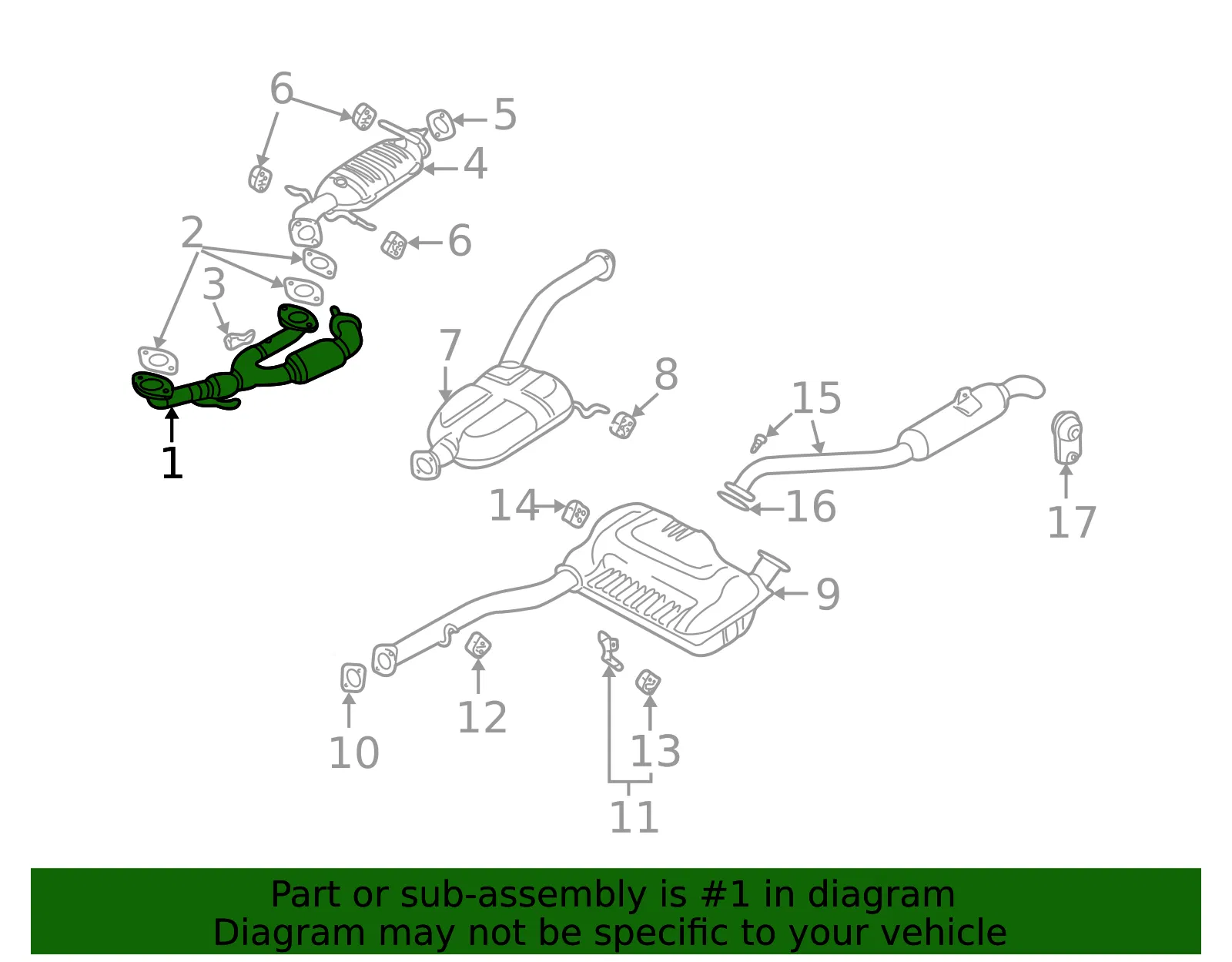Front Pipe - Kia (0K52Y-40500) - view 2