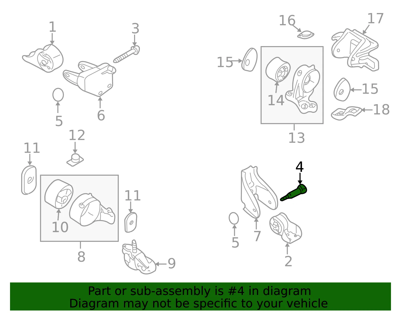 Motor Mount Mount Bolt - Driver's Side (LH) - Kia (0K56P-39055A) - view 2