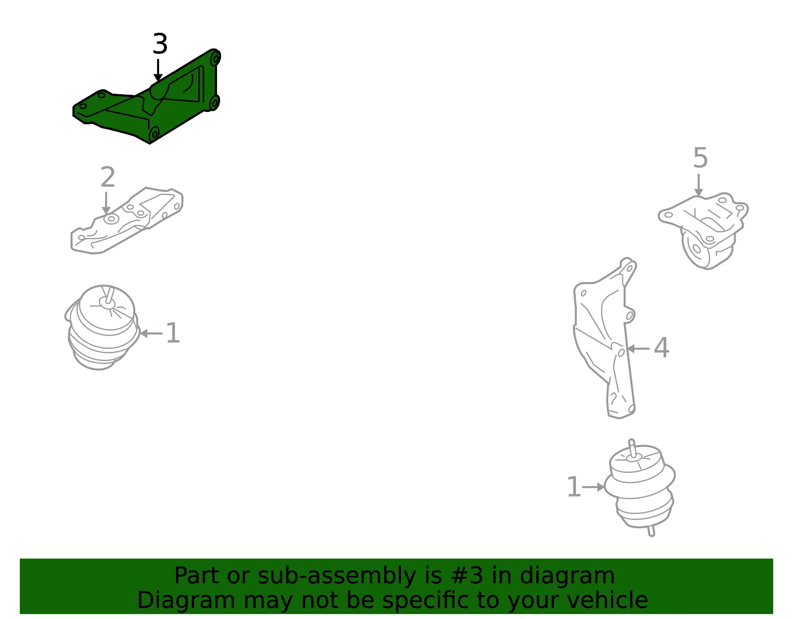 Front Mount Bracket - Passenger Side (RH) - Nissan (11232-JF00A) - view 2