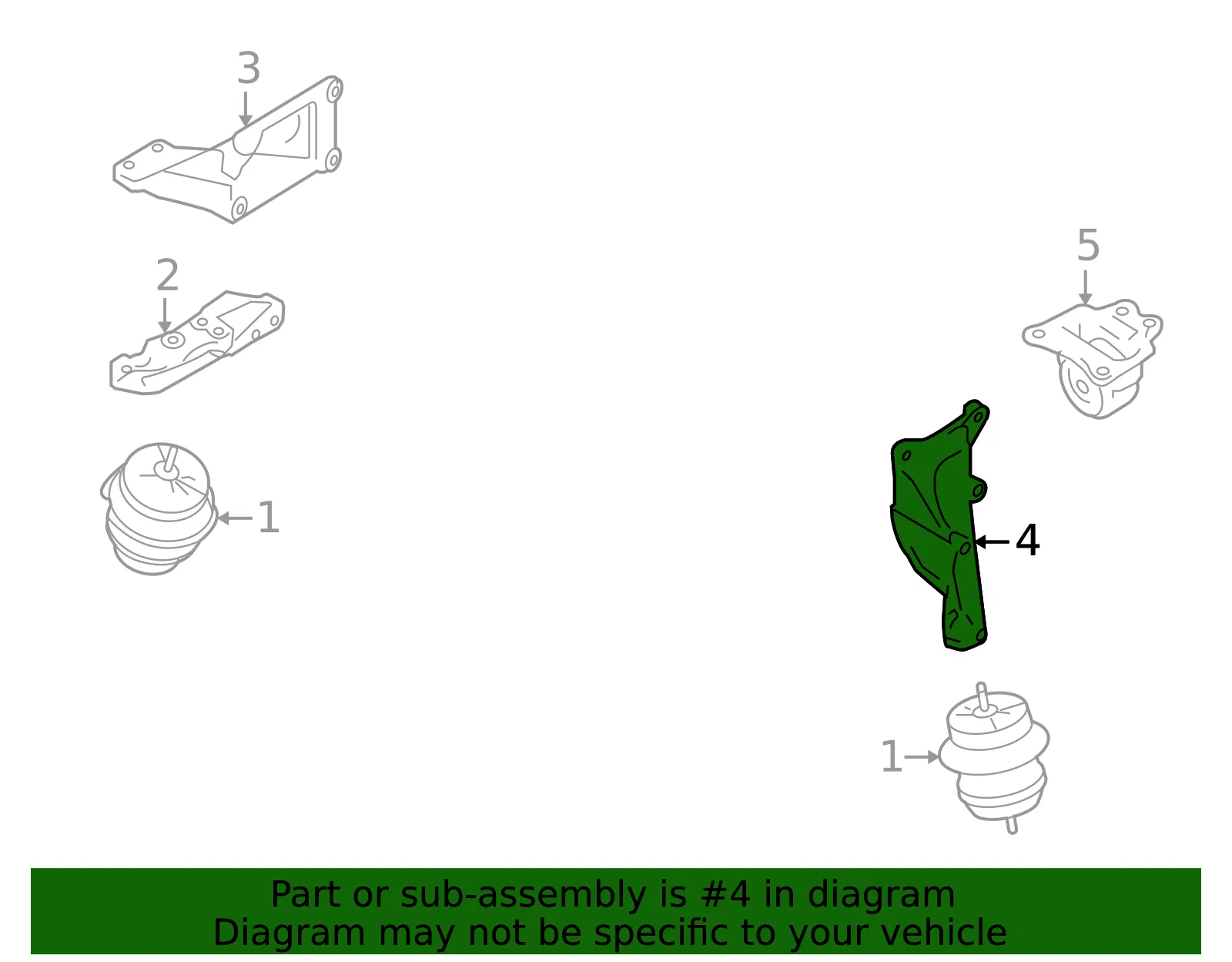 Front Mount Bracket - Driver's Side (LH) - Nissan (11233-JF00A) - view 2