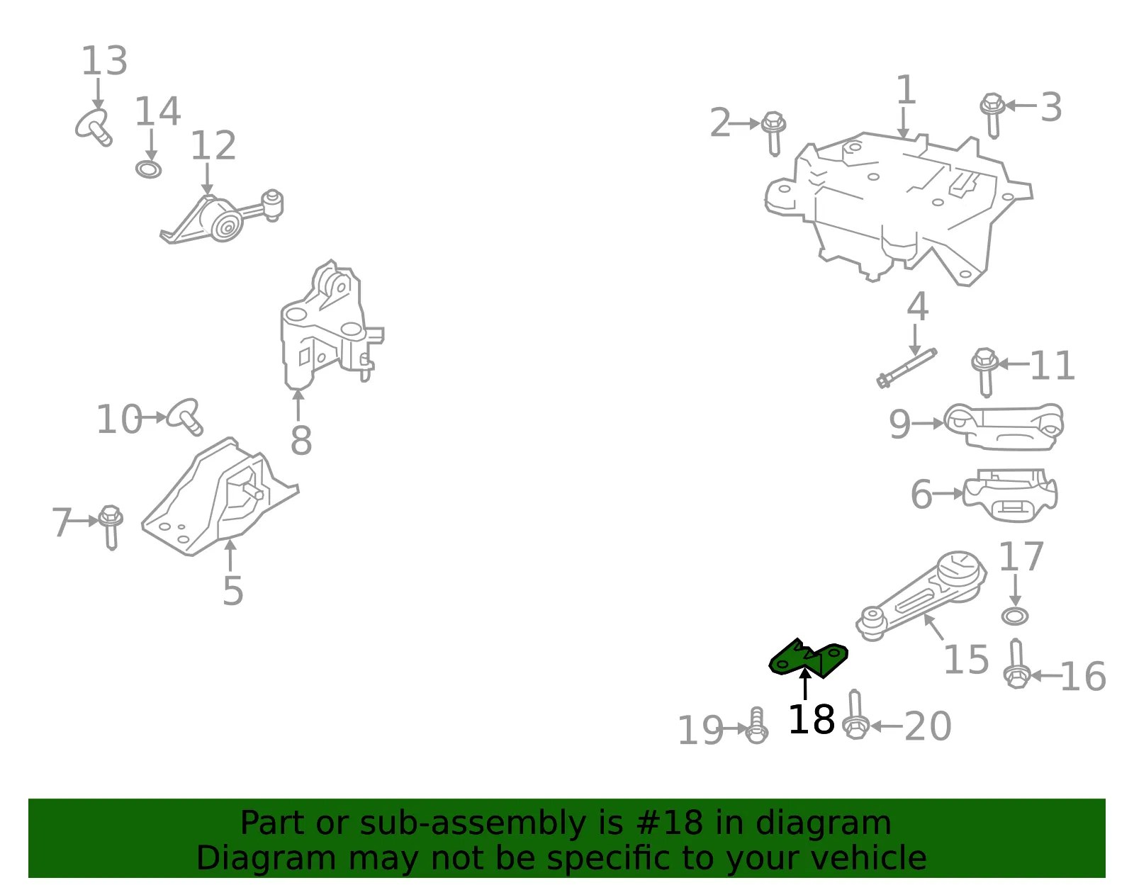 Rear Mount Bracket - Nissan (11332-EL00A) - view 4