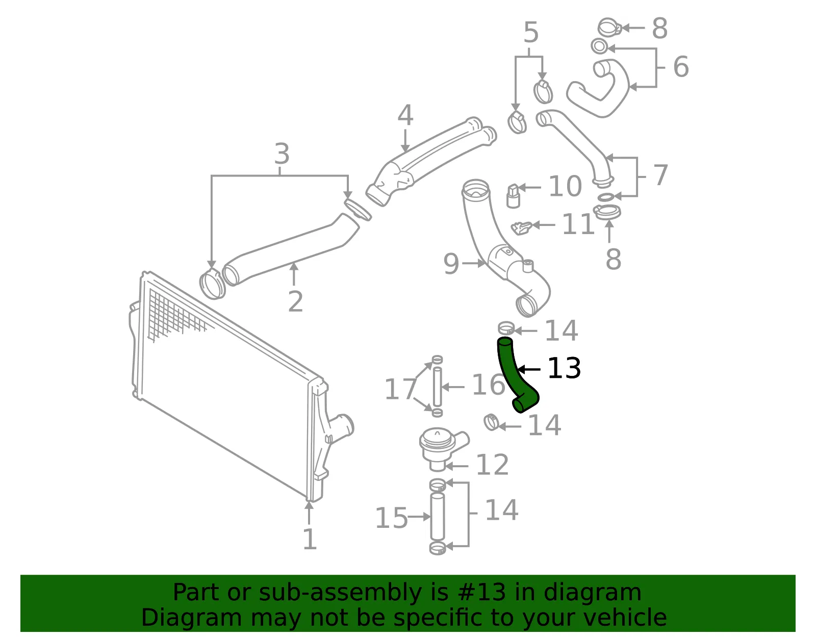Inter-Cooler Pipe - Volvo (1270319) - view 3