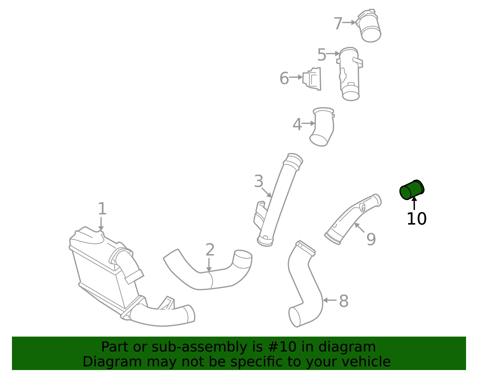 Inter-Cooler Pipe - Nissan (14463-JF00A) - view 2