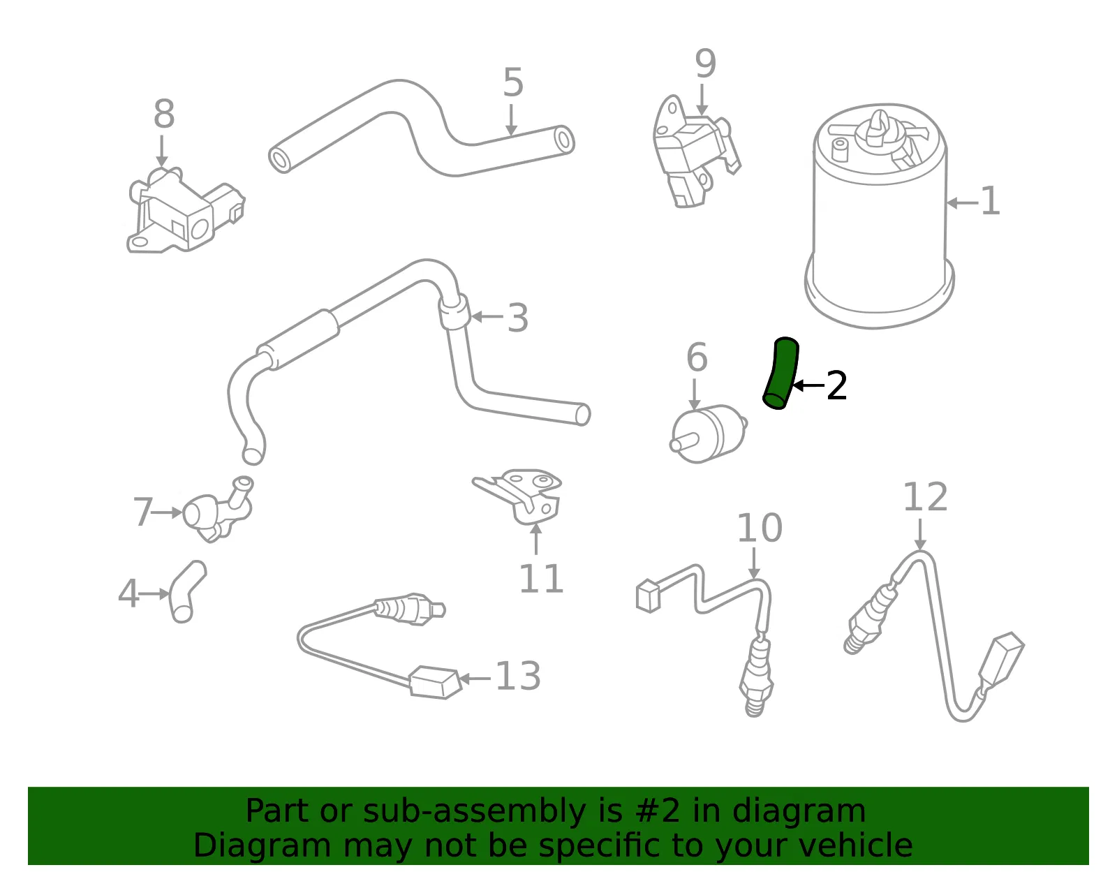 Vacuum Tube - Nissan (14912-9KX0A) - view 2