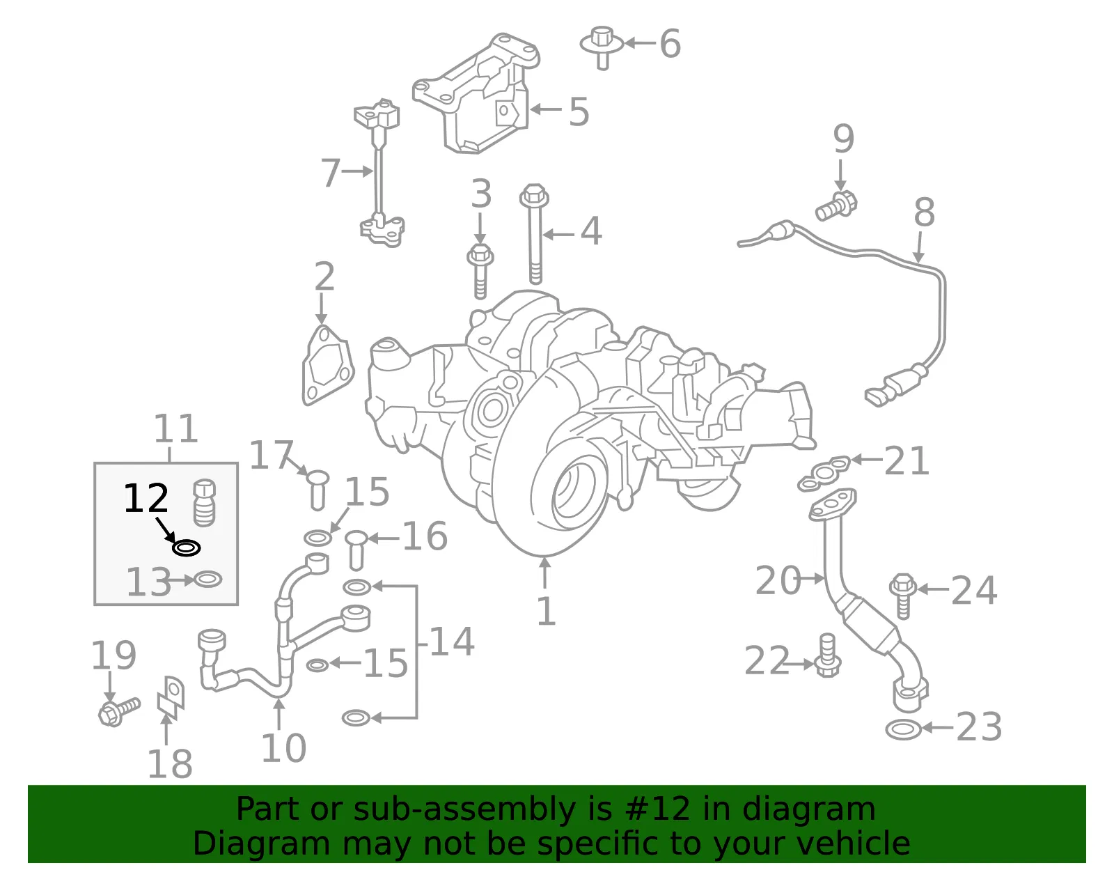 Turbocharger Oil Line O-Ring - Nissan (15066-EZ42D) - view 2