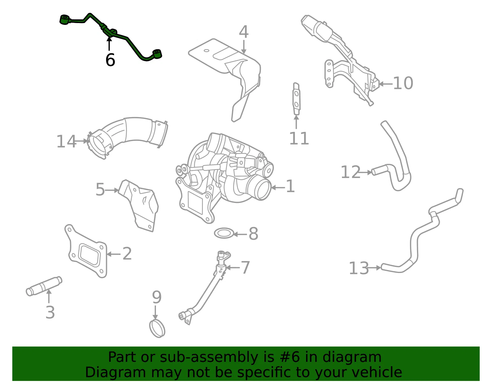 Turbocharger Oil Line - Nissan (15192-6RC0A) - view 2