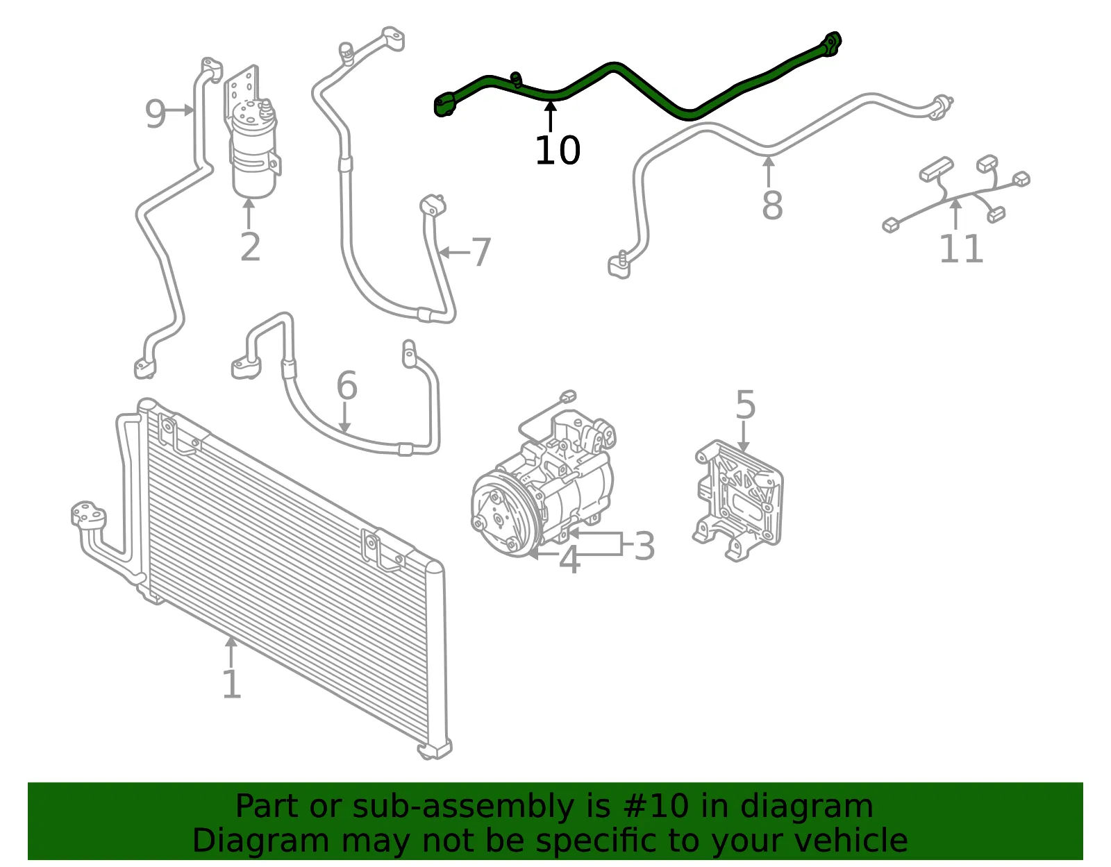 AC Line - Kia (1K2A1-61461C) - view 2