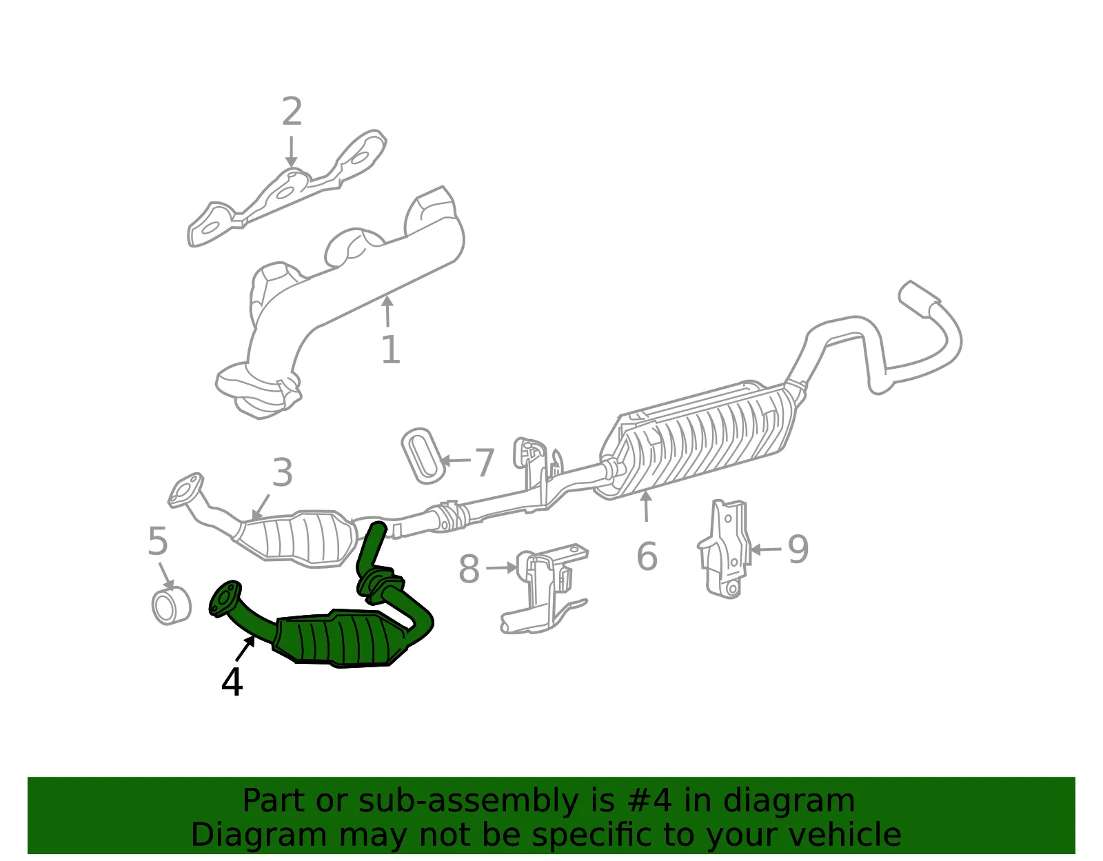 Converter & Pipe - Driver's Side (LH) - Mazda (1FED-20-55X) - view 2