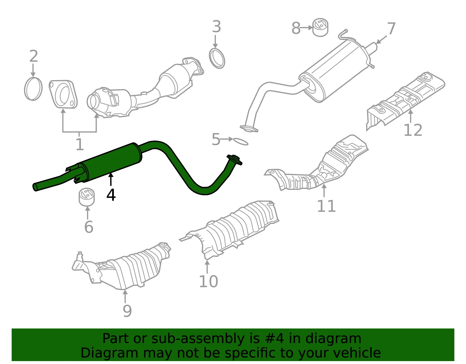 Intermediate Pipe - Nissan (20300-3SA1A) - view 2