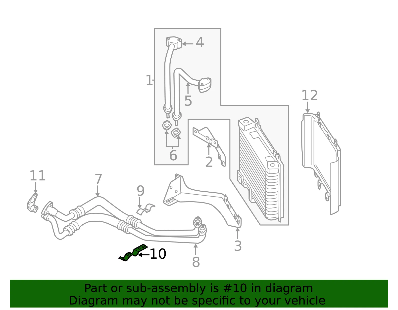 Pipe Bracket - Nissan (21311-JF00A) - view 2