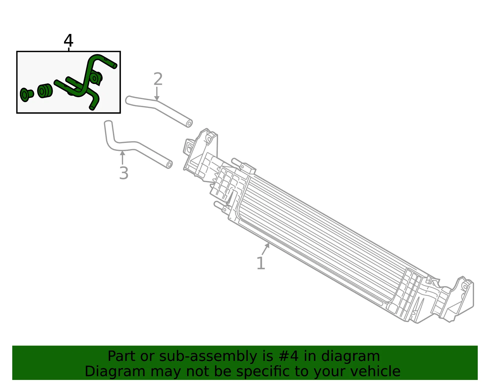 Oil Cooler Element - Nissan (21355-6GP0B) - view 2