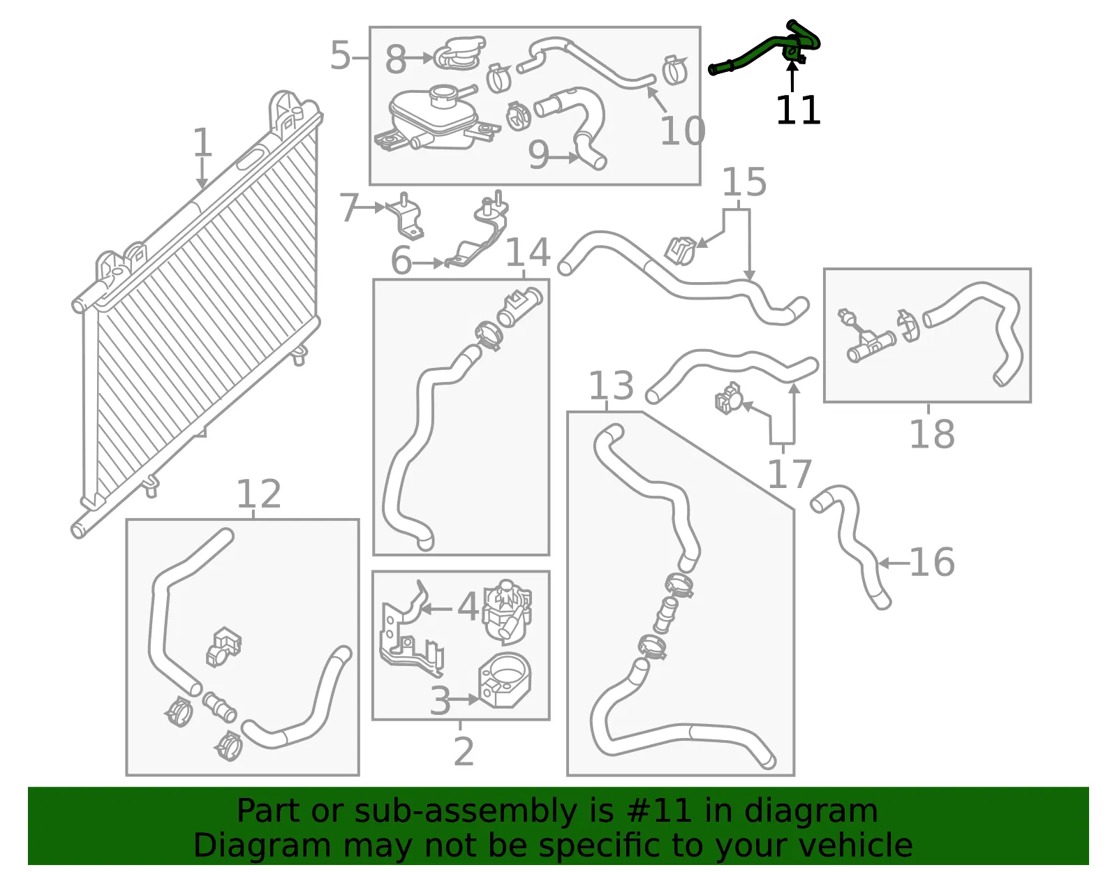 Drive Motor Inverter Coolant Line - Nissan (21745-3JV0C) - view 2