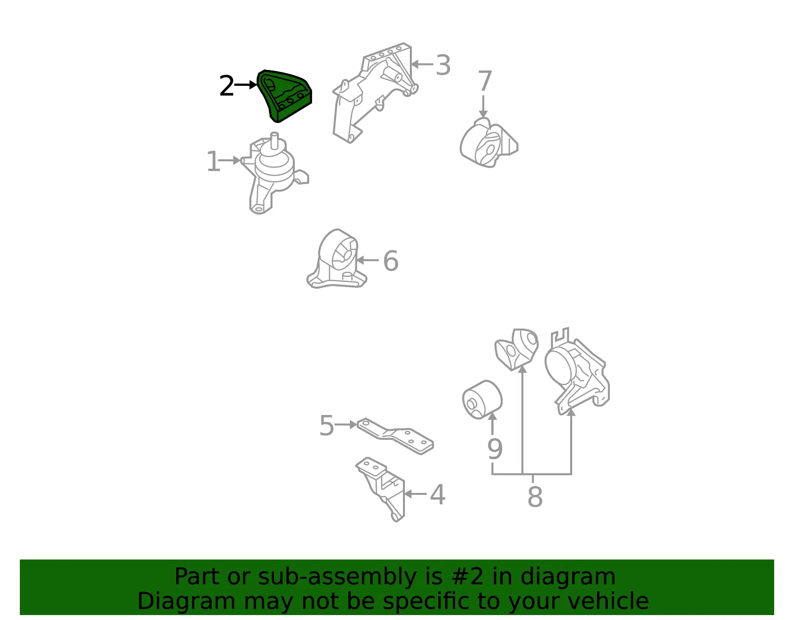 Front Bracket - Kia (21815-2E000) - view 2
