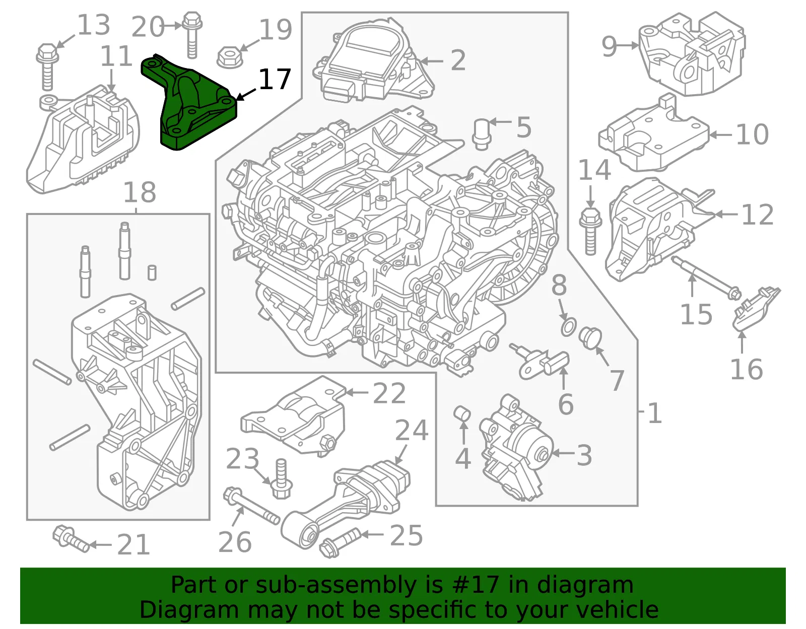 Support Bracket - Kia (21825-AO000) - view 2