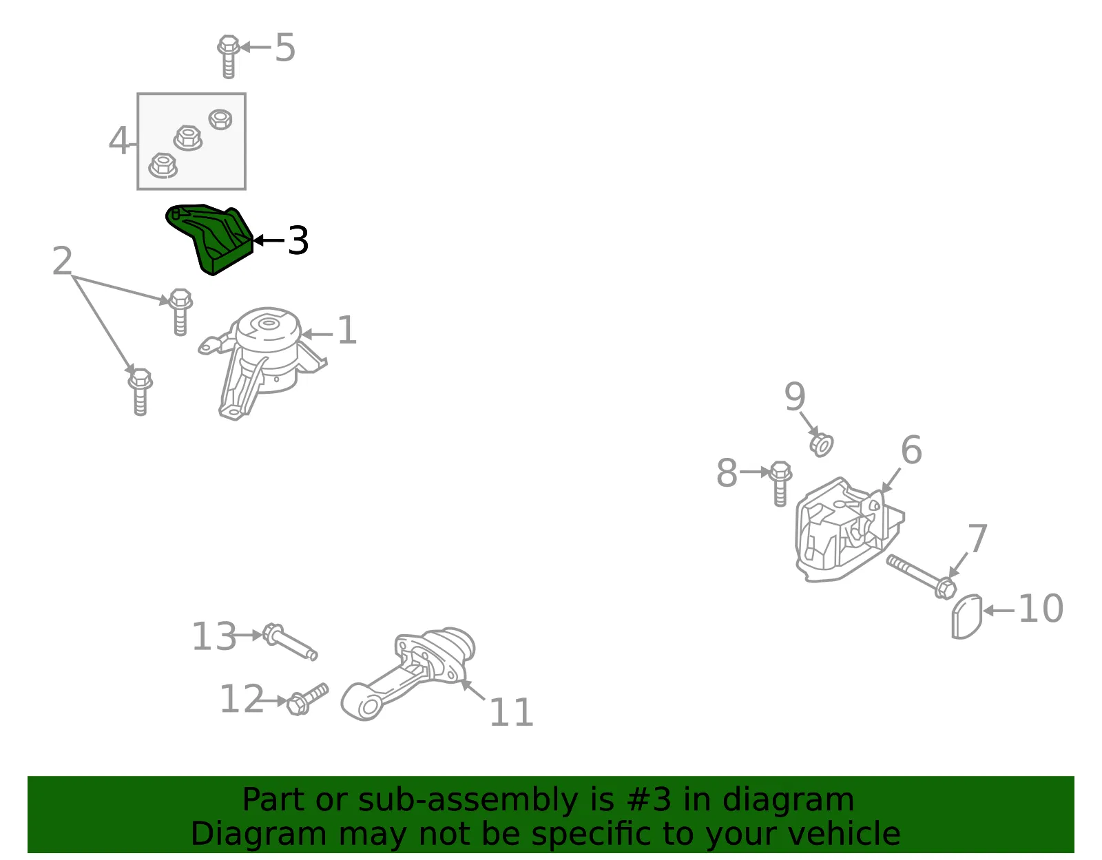 Front Mount Bracket - Kia (21825-E6100) - view 2