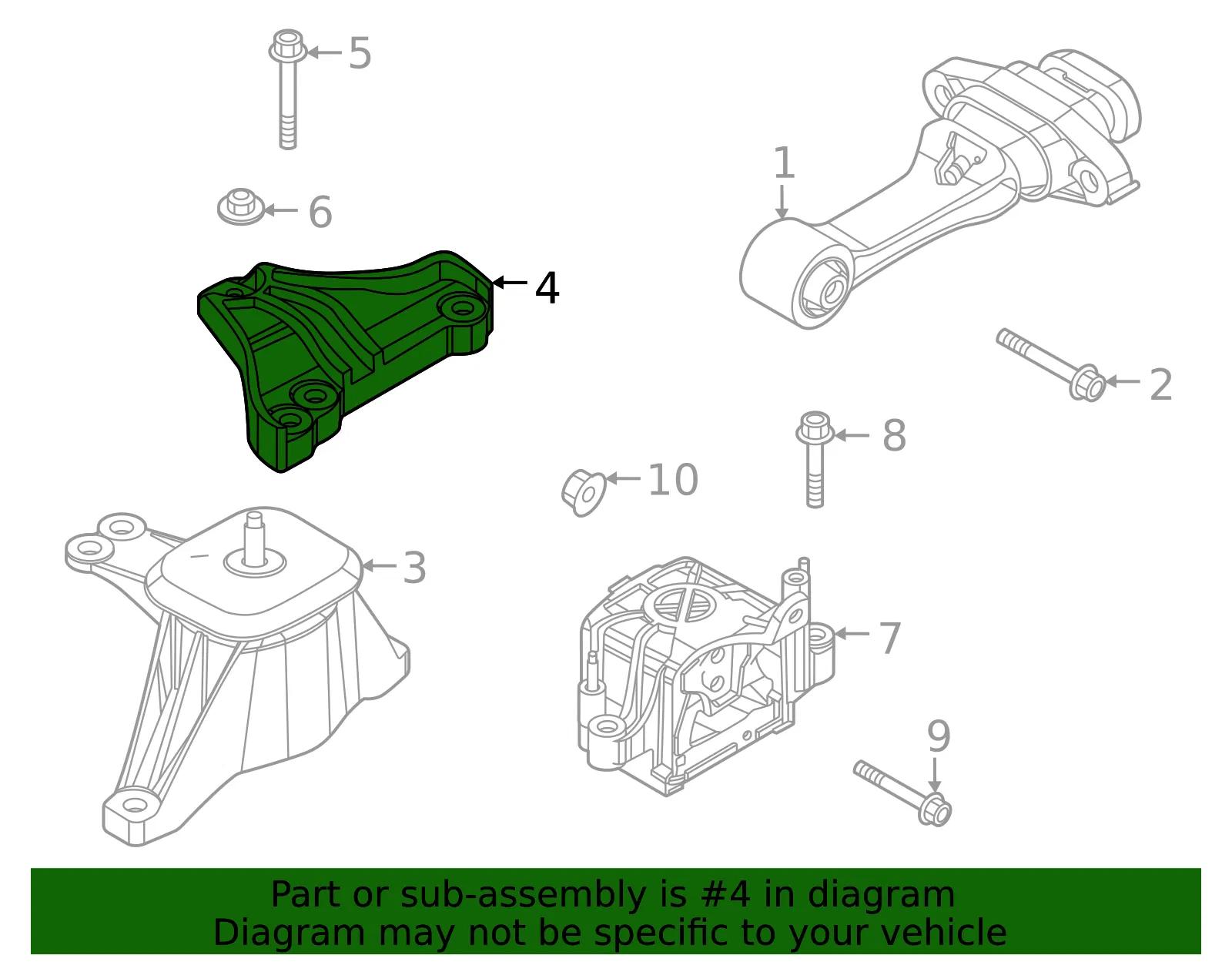Front Mount Bracket - Kia (21825-P4100) - view 2
