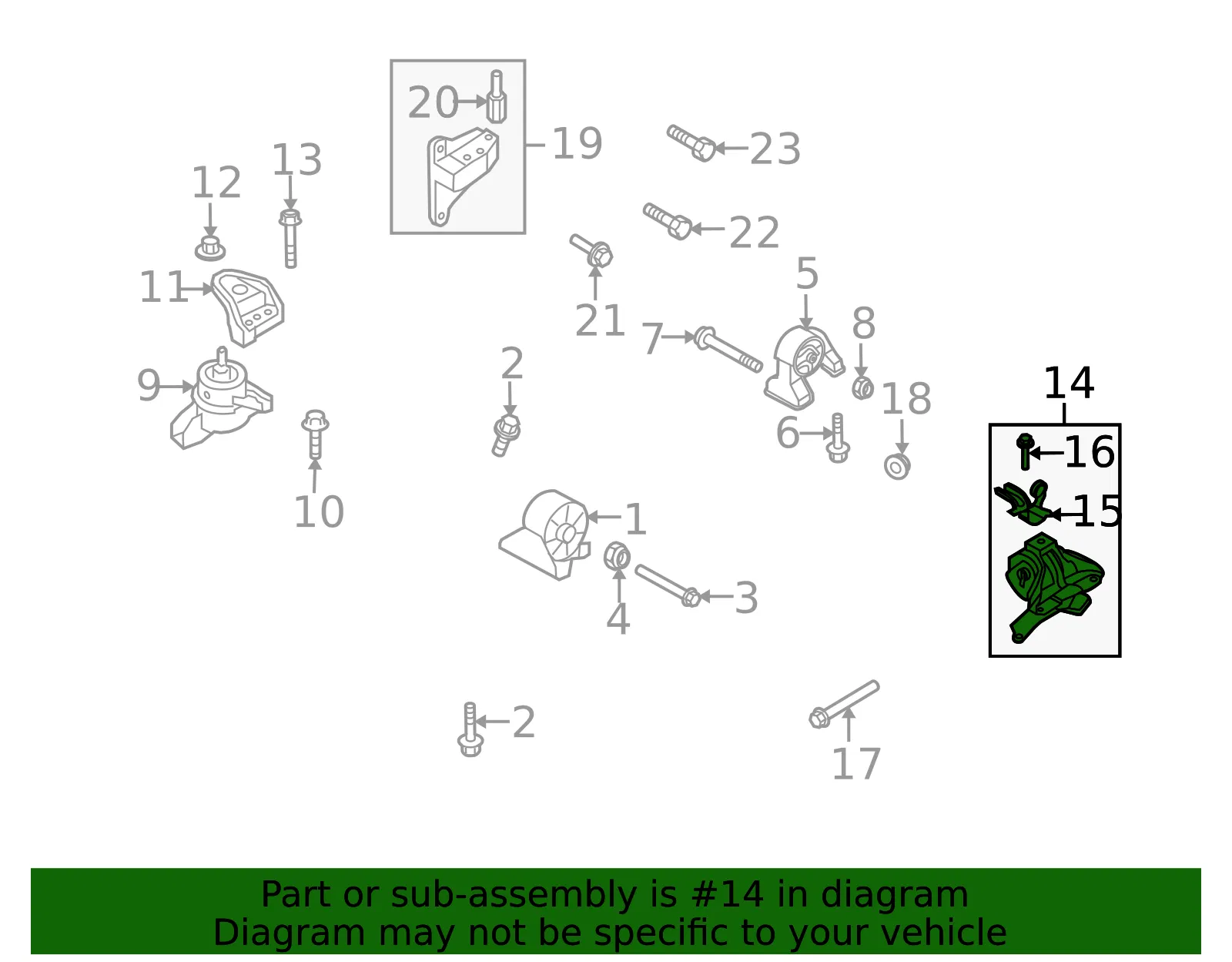 Trans Mount Bracket - Kia (21830-1D800) - view 2