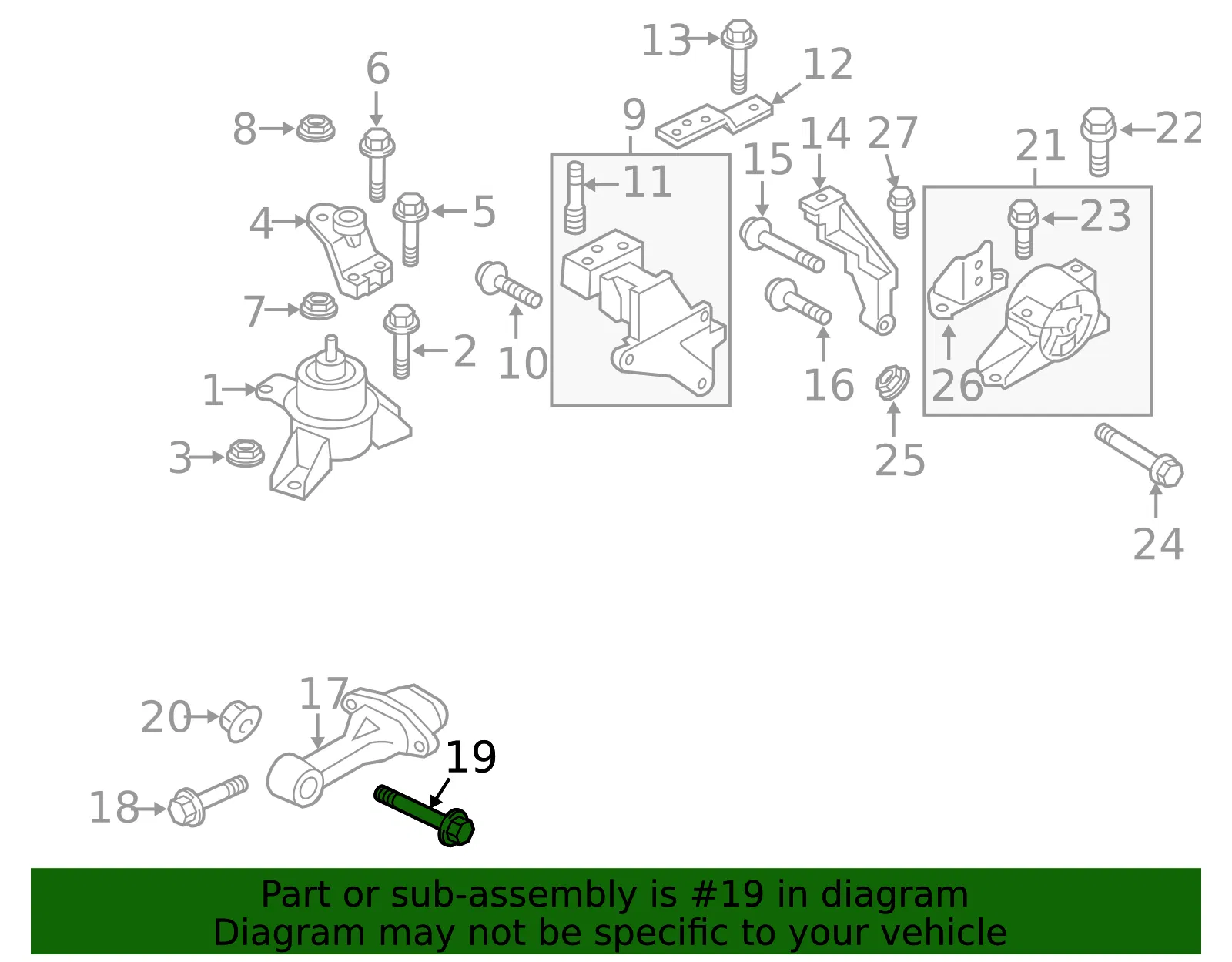 Torque Rod Bolt - Kia (21920-1J000) - view 2