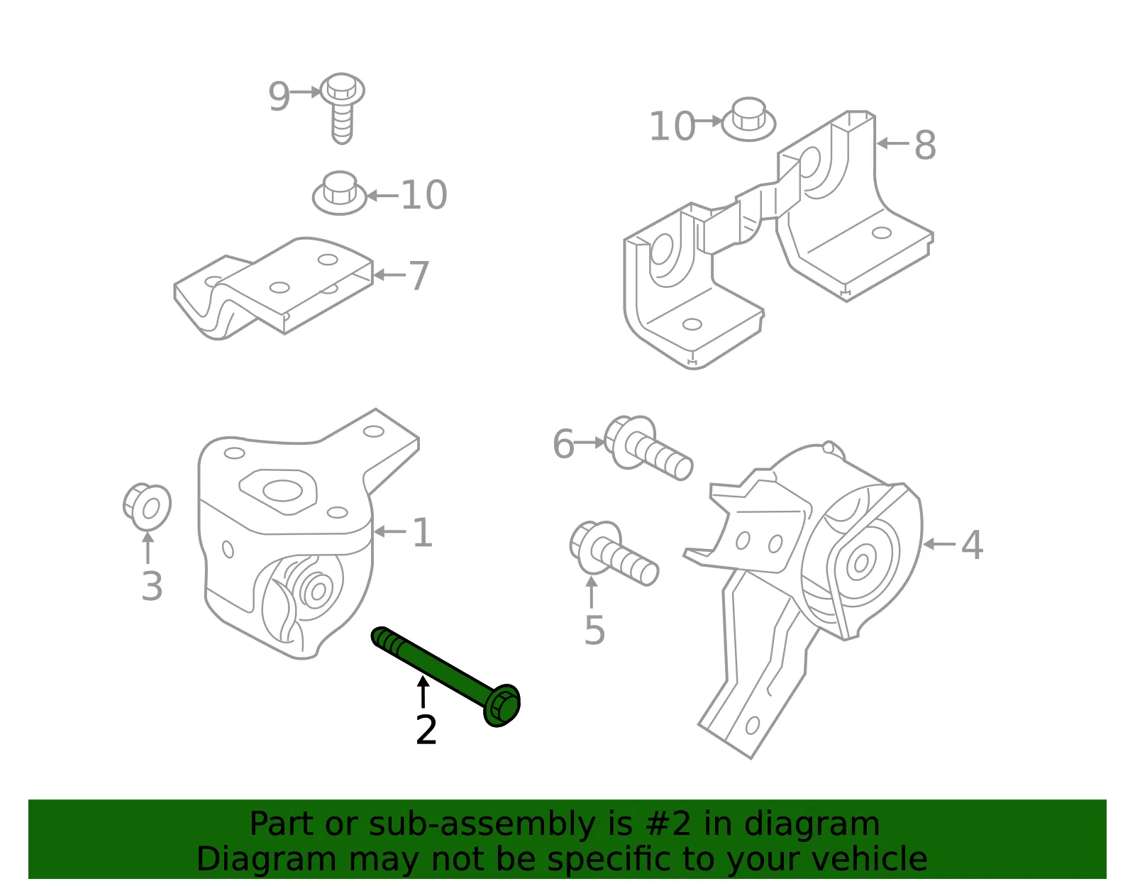 Trans Mount Bracket Mount Bolt - Kia (21920-4D200) - view 2