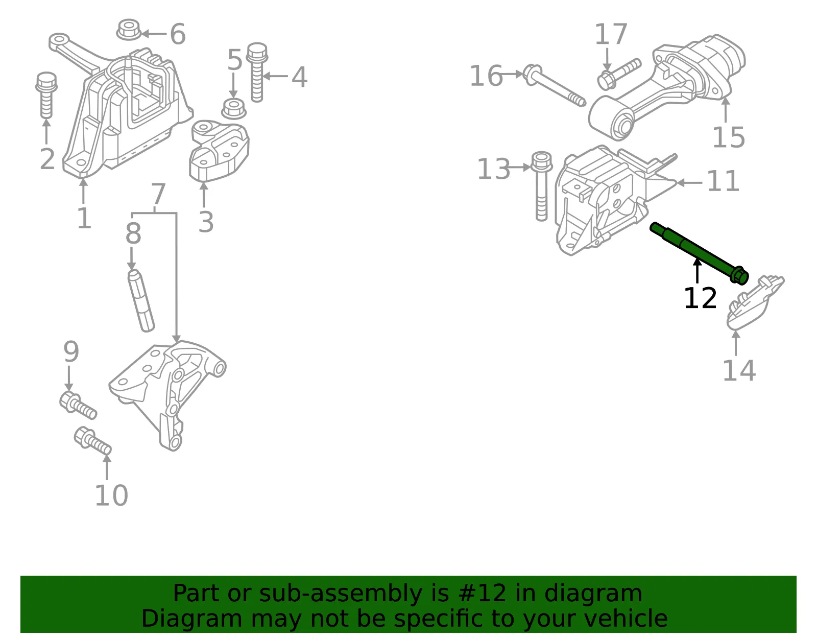 Trans Mount Bolt - Kia (21991-AO000) - view 2