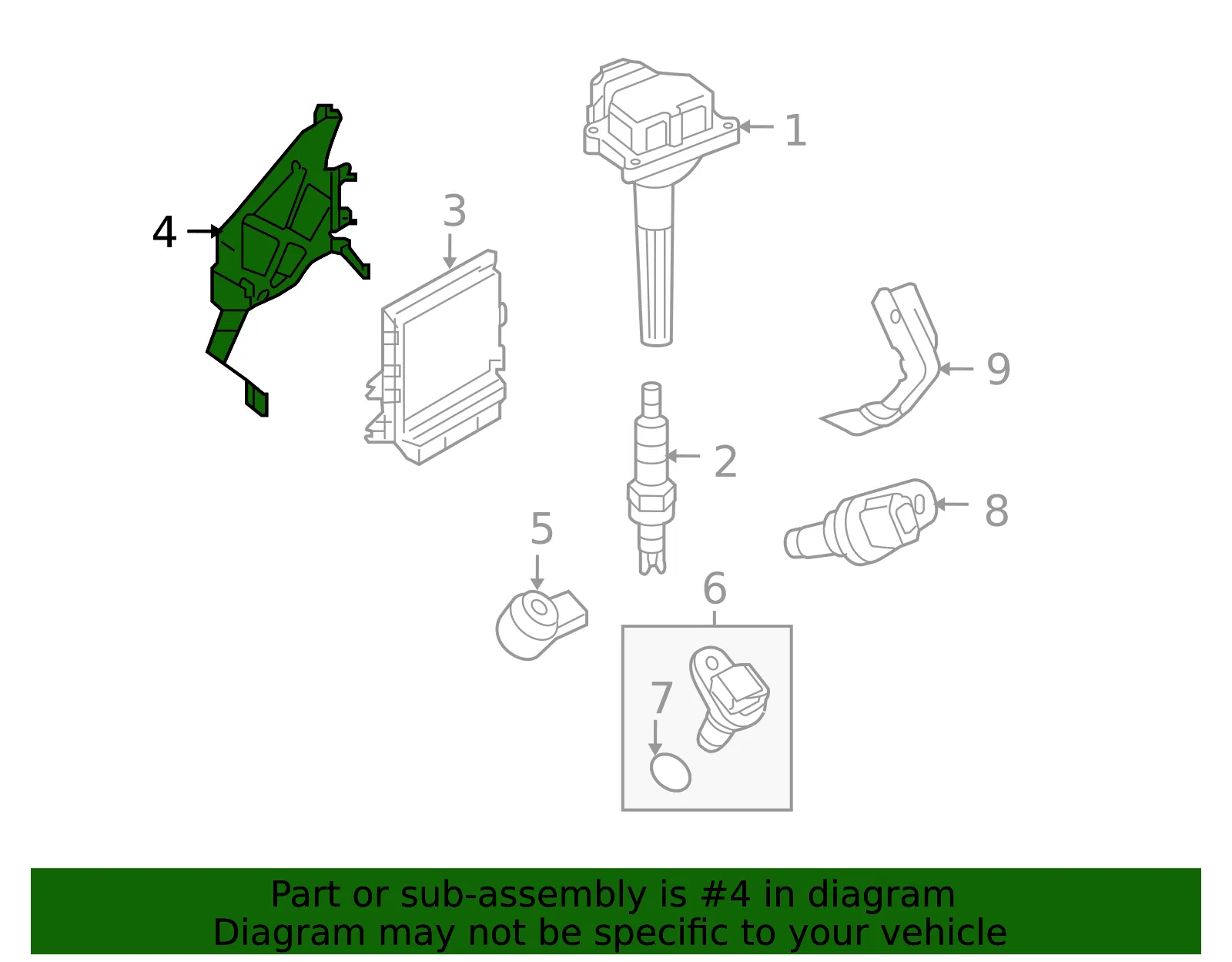 Control Unit Bracket - Nissan (23714-1EA0A) - view 2