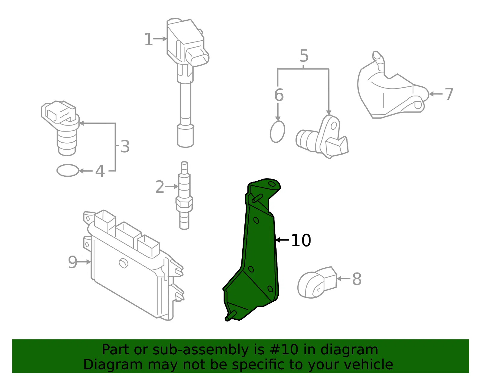 Control Unit Bracket - Nissan (23714-5EA0B) - view 2