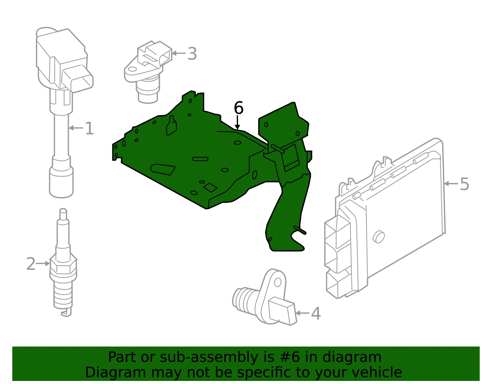Control Unit Bracket - Nissan (23714-6MR0A) - view 2