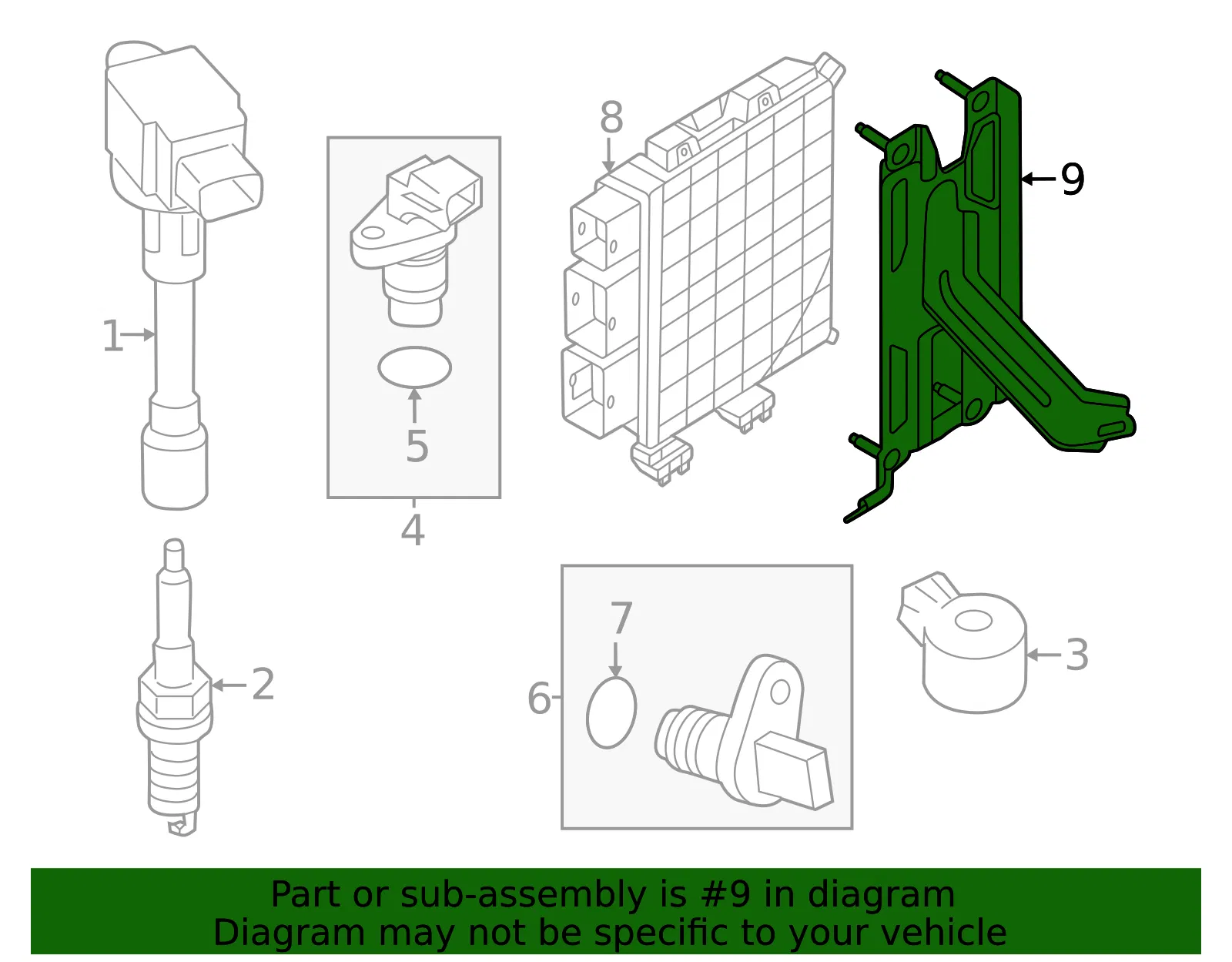 Control Unit Bracket - Nissan (23714-7LA0B) - view 2