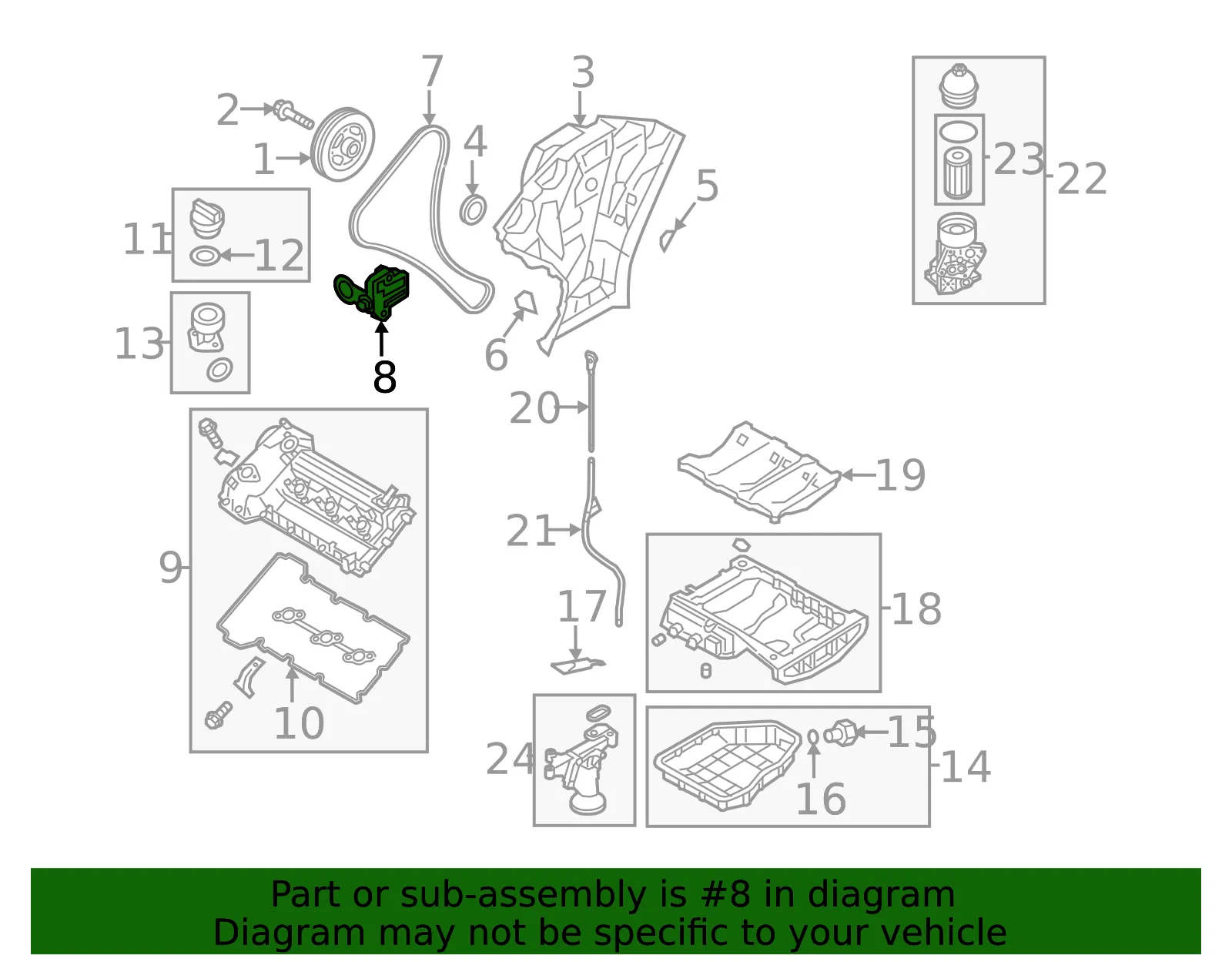 Chain Tensioner - Kia (24560-3C100) - view 3