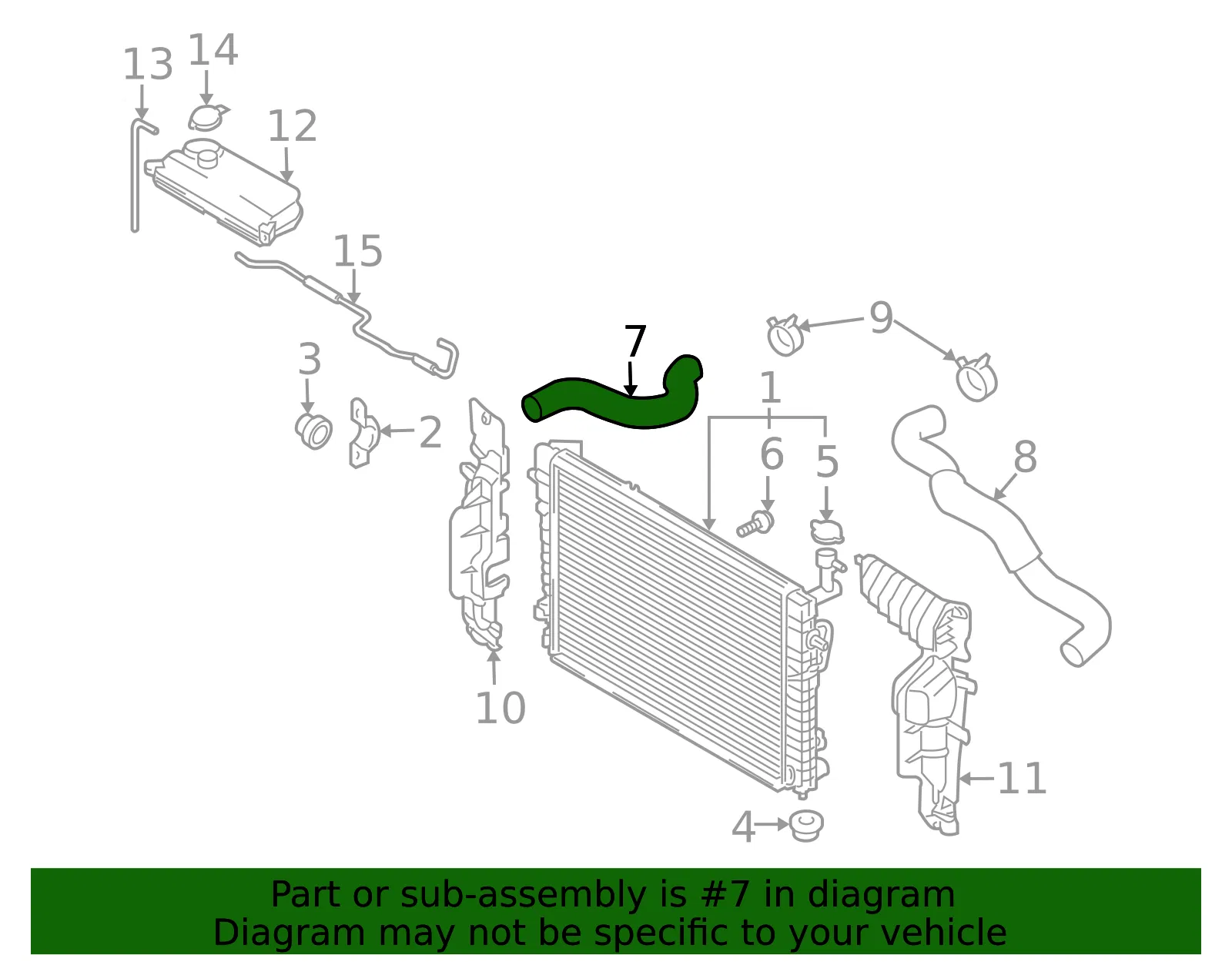 Upper Hose - Kia (25411-2E200) - view 2