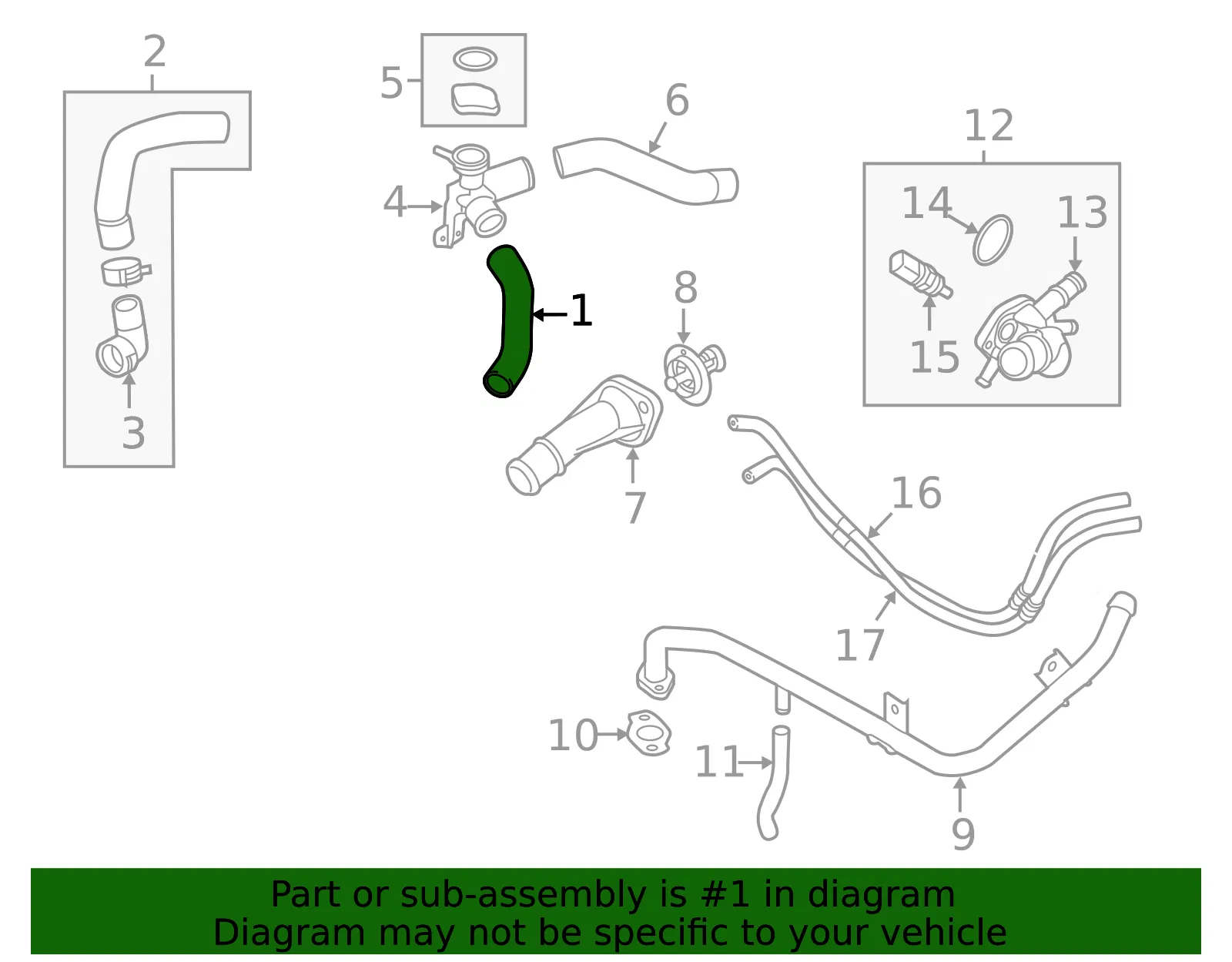 Upper Hose - Kia (25411-A2000) - view 2