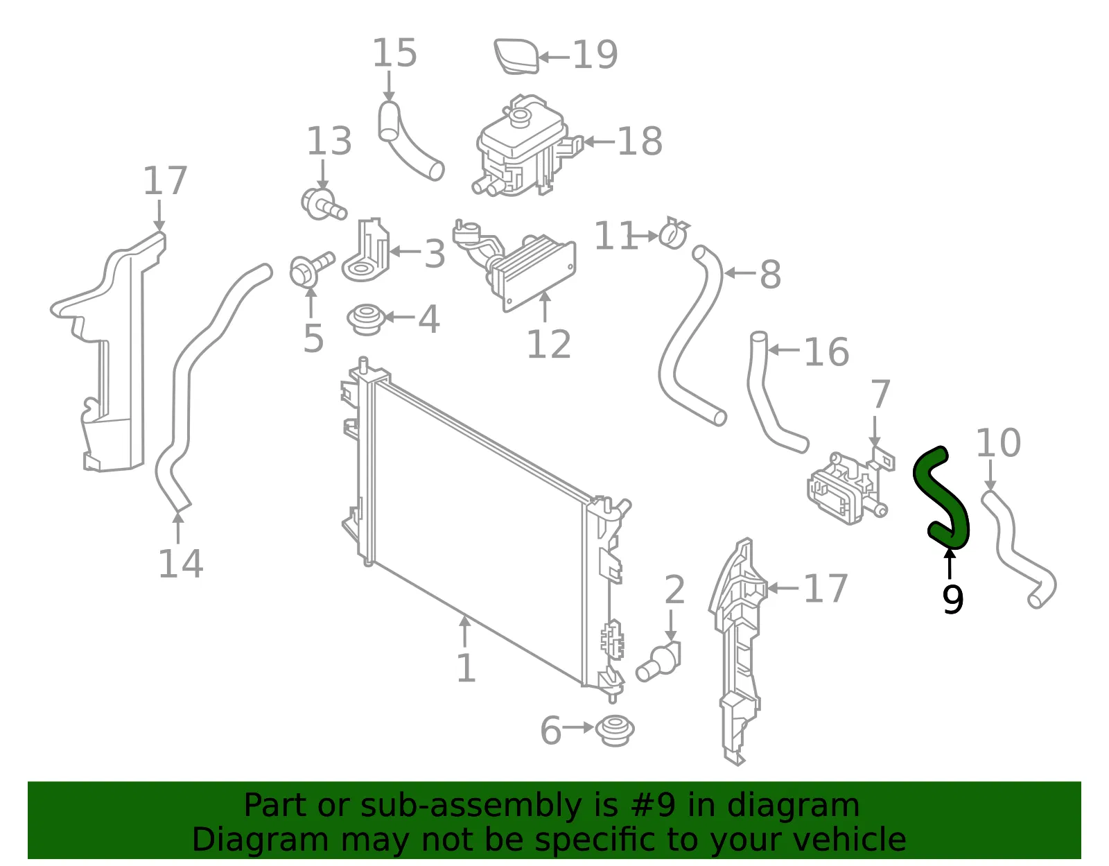 Upper Hose - Kia (25414-E4100) - view 2