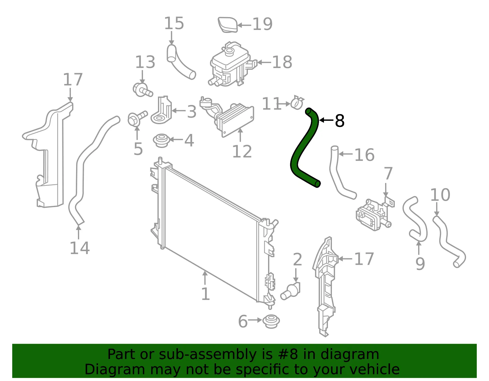 Upper Hose - Kia (25414-E4200) - view 2